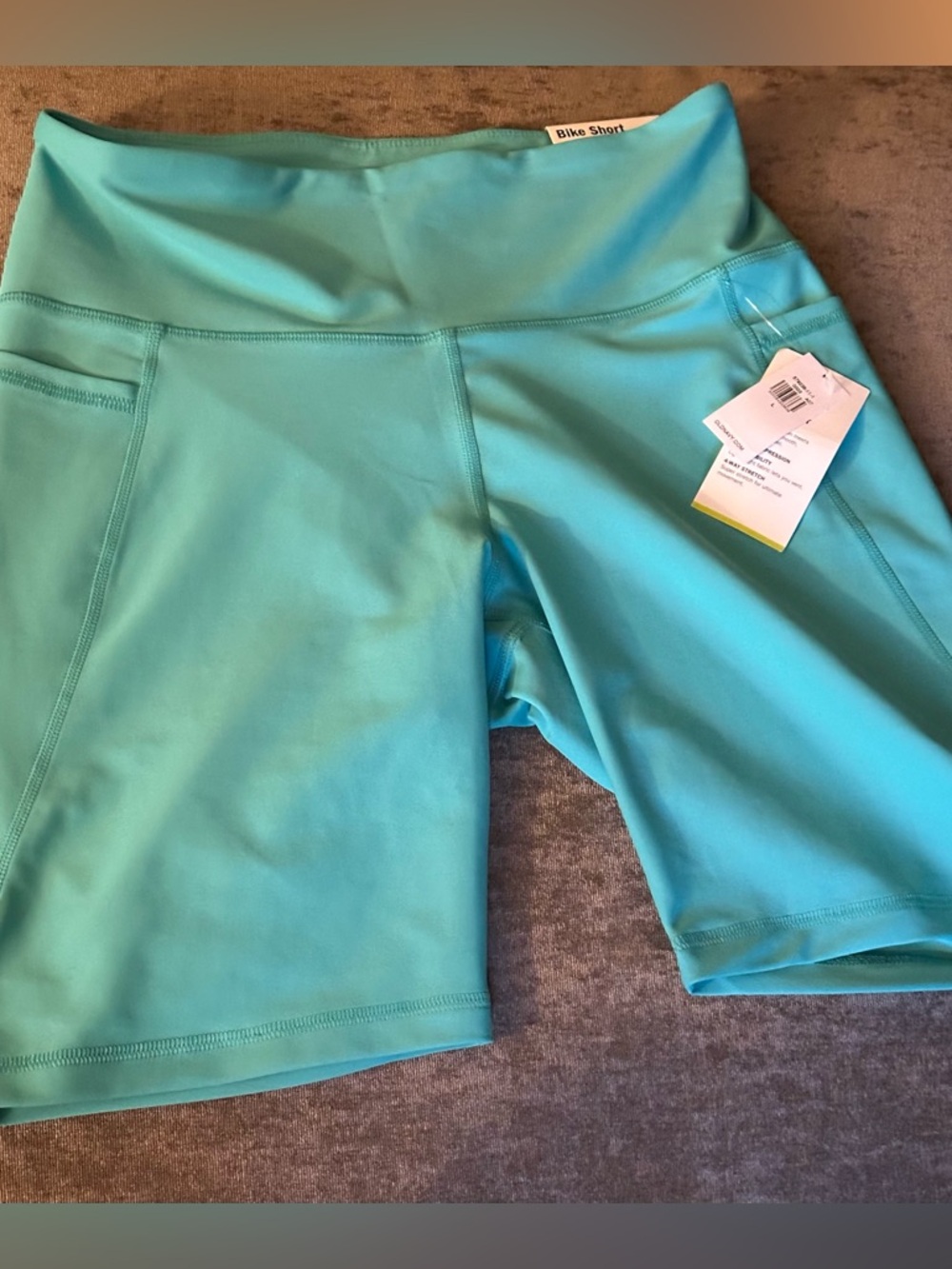 Old Navy Aqua High-Waist Bike Shorts with Side Pocket